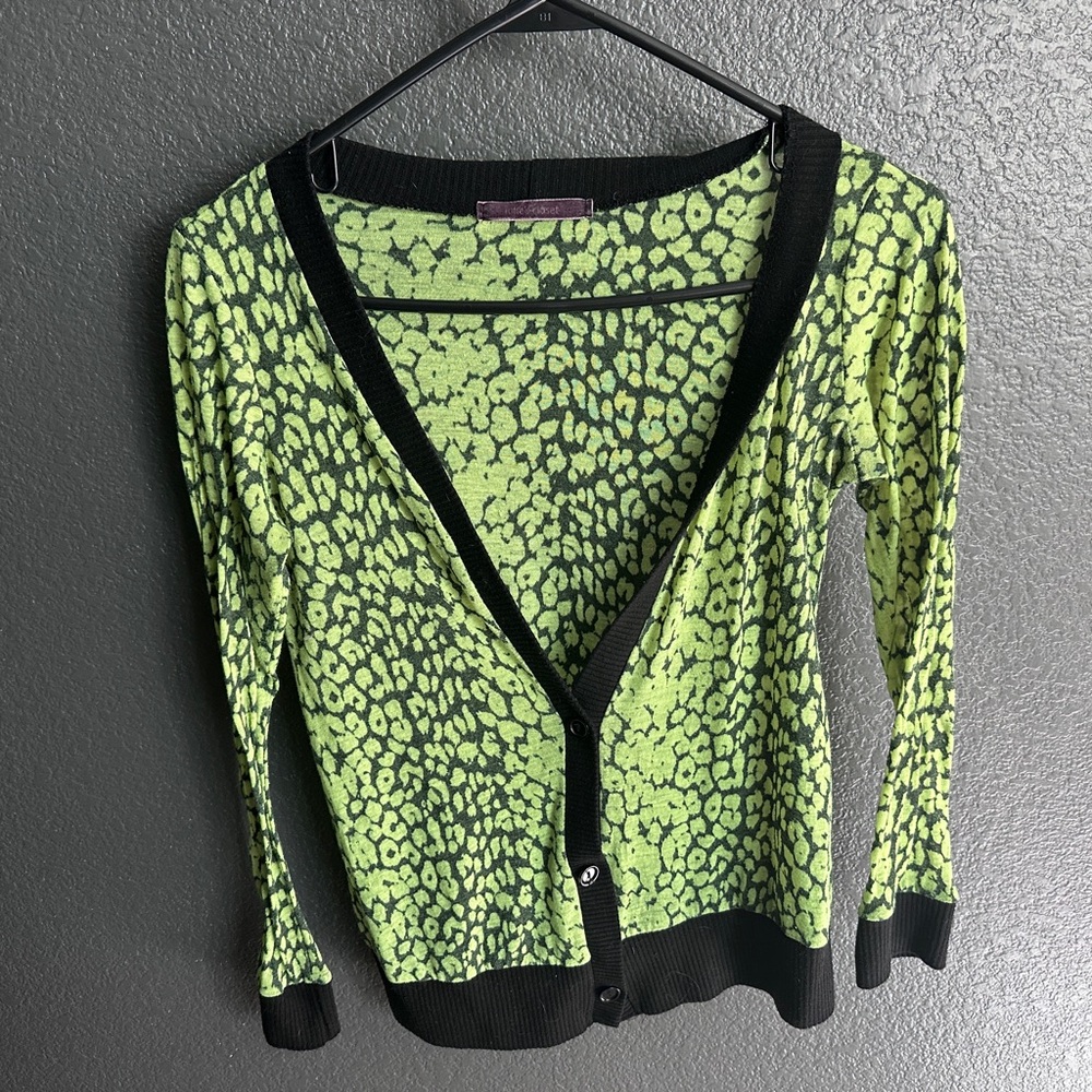👏👏Green and Black Leopard Print Cardigan